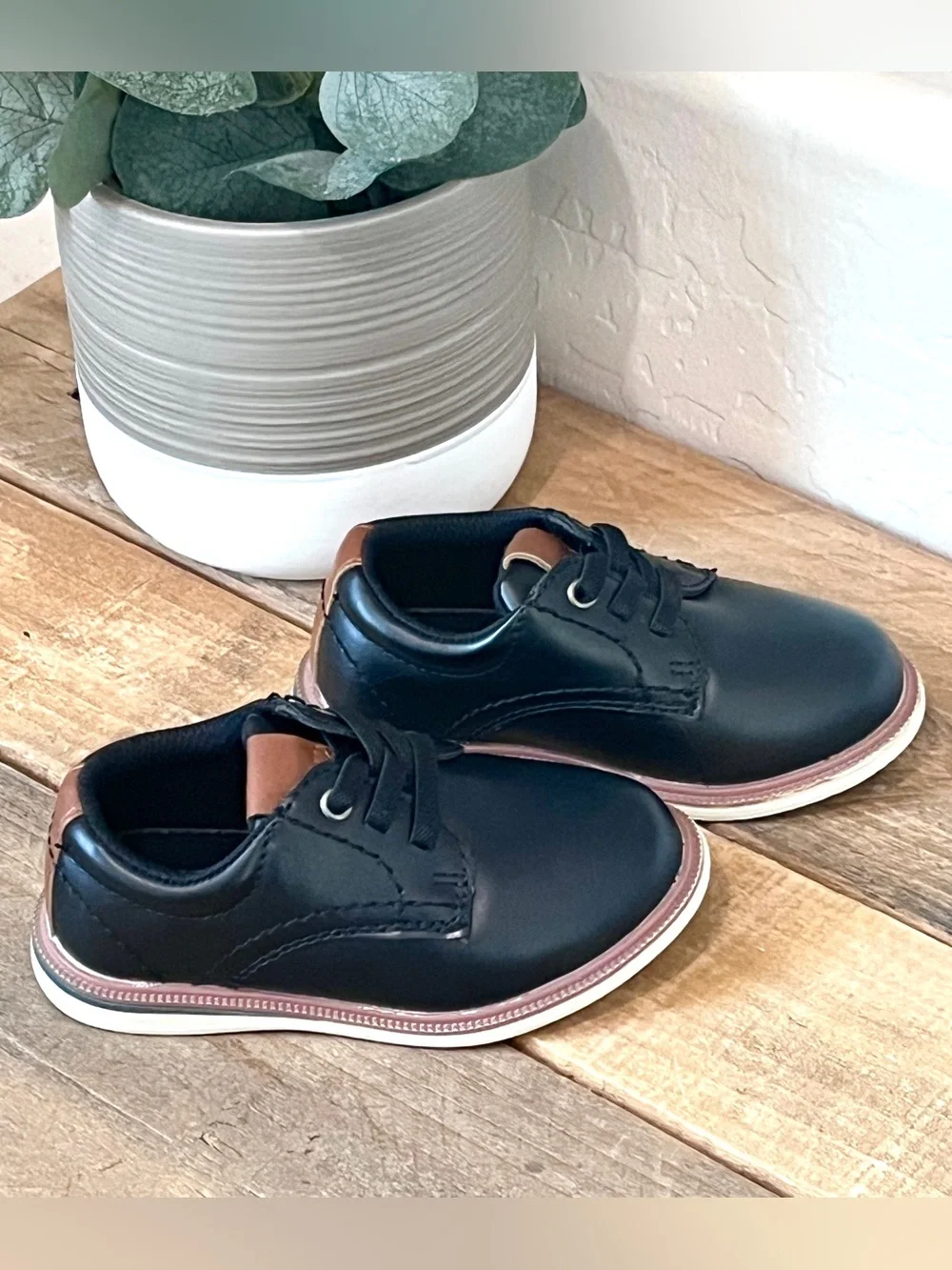 Max + Jake Lil Oscar Black Oxford Toddler Dress Shoes 7M